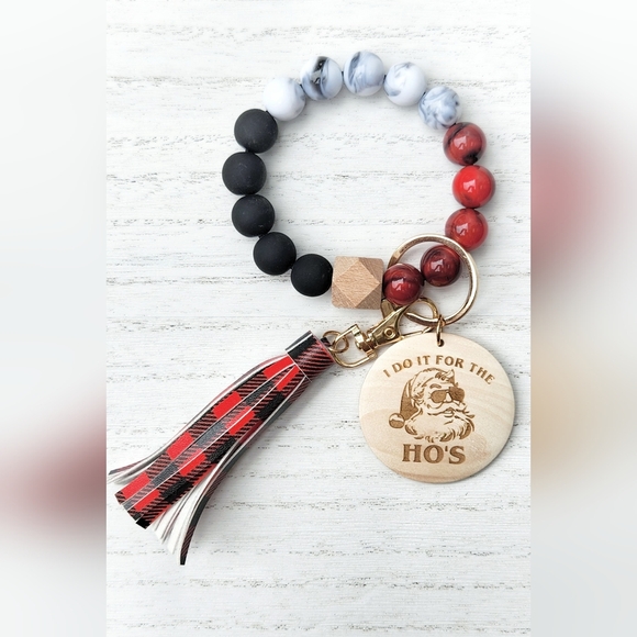 CHRISTMAS 🎄 Keychain Wristlet with Laser Engraved Pendant *HANDCRAFTED* - Picture 5 of 5